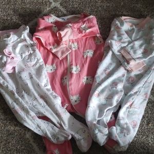 0-3 Months Baby Girl Pajamas 3 Pack
